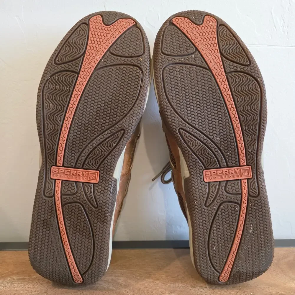 Sperry Sea Kite Sport Moc Boat Shoes Men 10M Light Brown Leather Lace Up